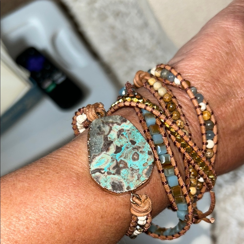 Bohemian Wrap Bracelet with Turquoise Stone